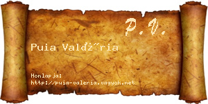 Puia Valéria névjegykártya